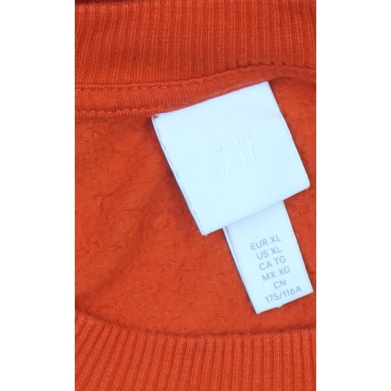 H&M Women Orange Paris Embroidered Fleece Sweatshirt UK 16
