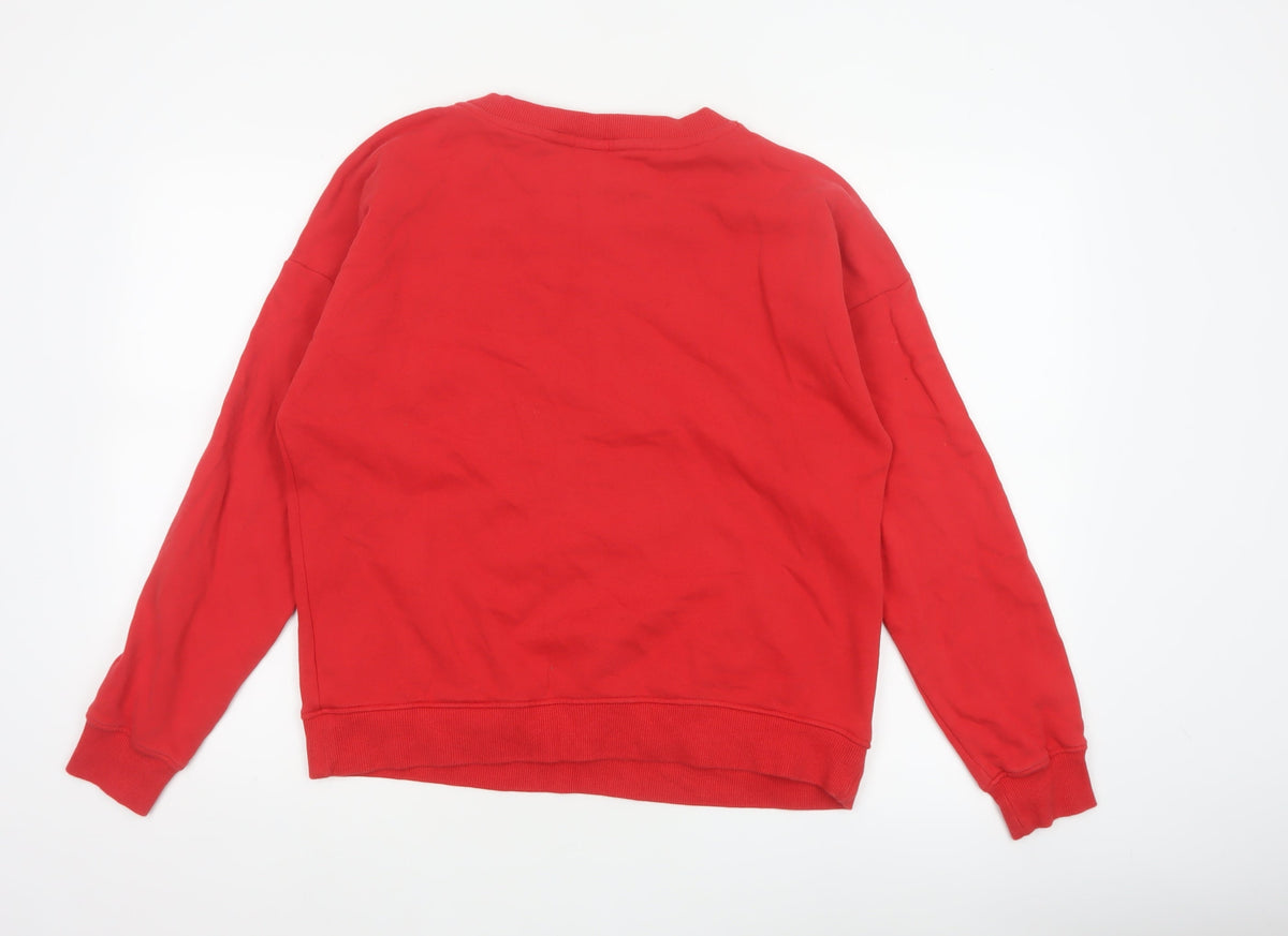 Next Women Red UK 12 Disney Mickey Let It Snow Christmas Sweatshirt