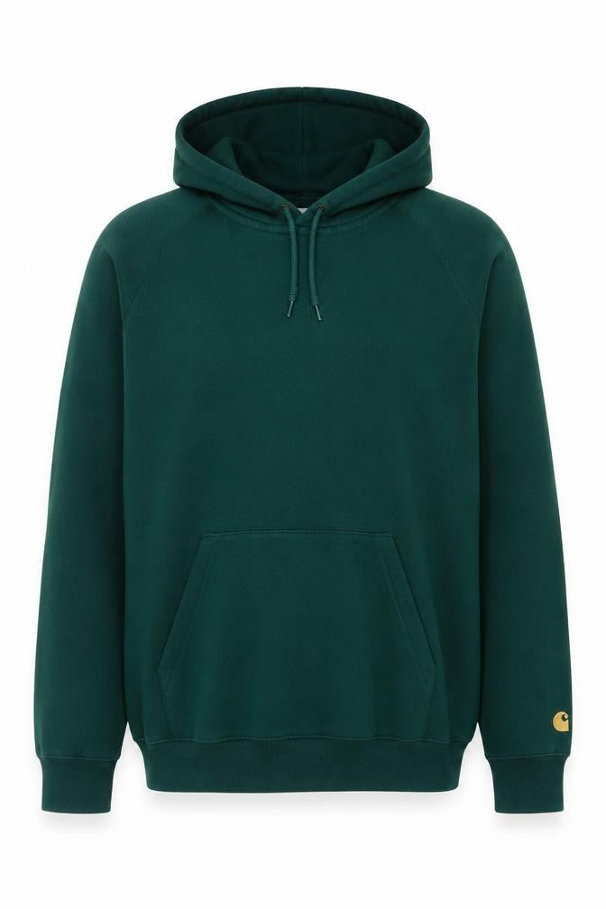 Carhartt WIP Men’s Green L Hooded Chase Pullover Hoodie Logo