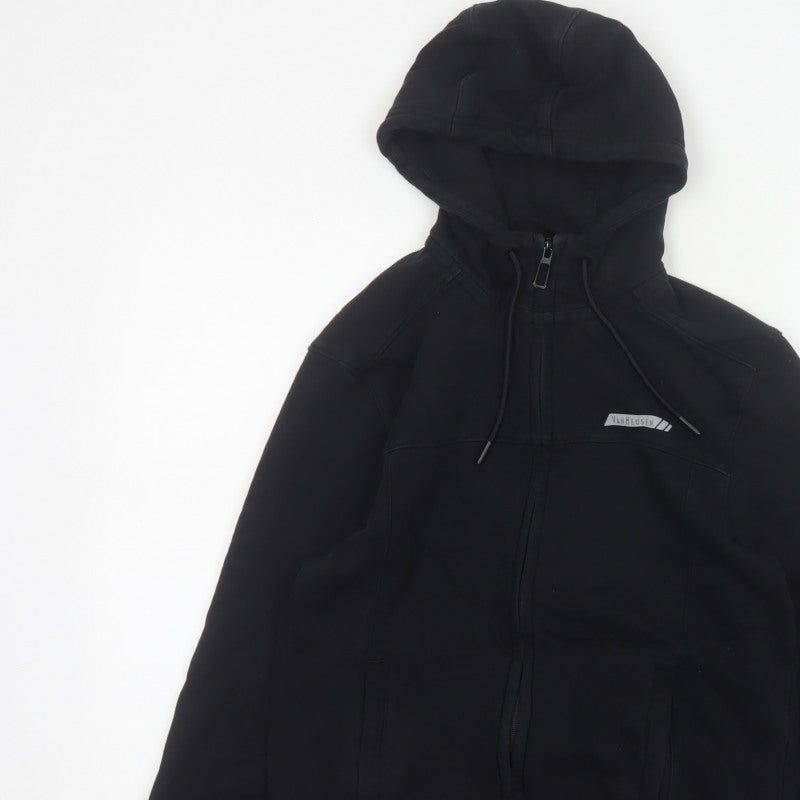 Van Heusen Men’s Black S Full Zip Hooded Cotton Rich Hoodie