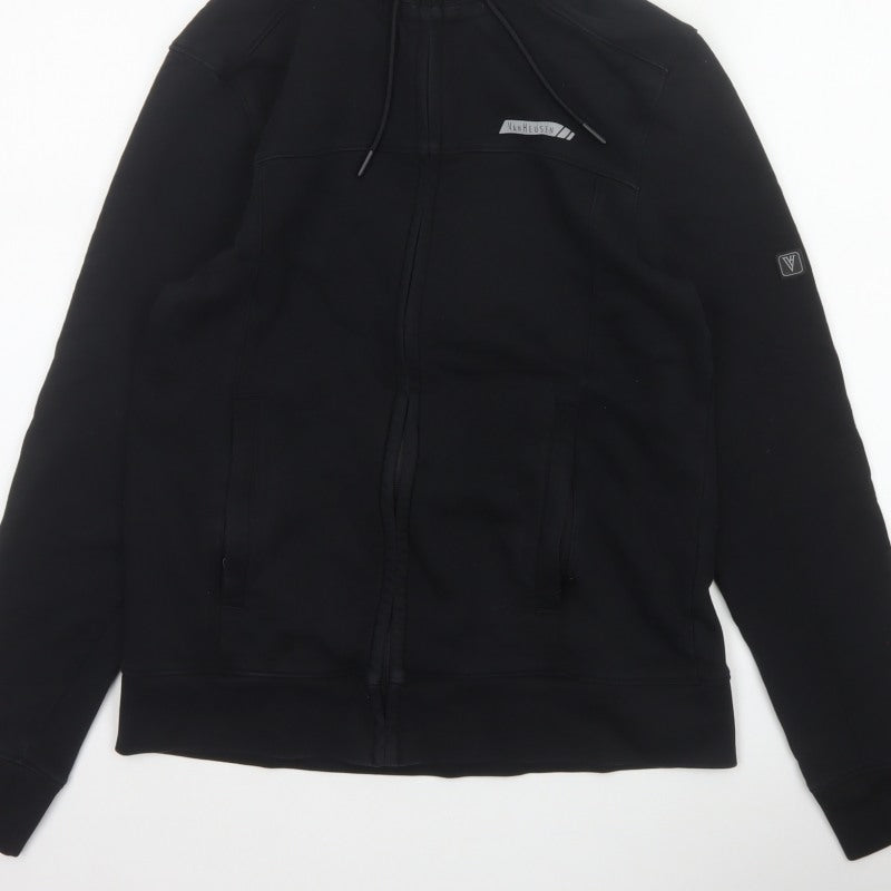 Van Heusen Men’s Black S Full Zip Hooded Cotton Rich Hoodie