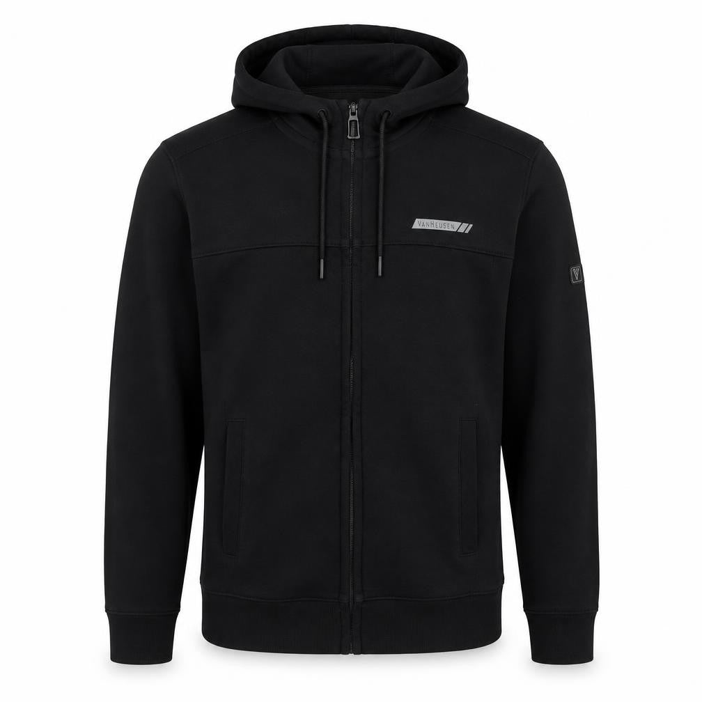 Van Heusen Men’s Black S Full Zip Hooded Cotton Rich Hoodie