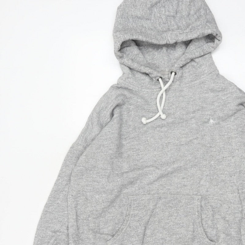 Jack Wills Women Grey UK 12 Pullover Hoodie Drawstring Logo Pockets