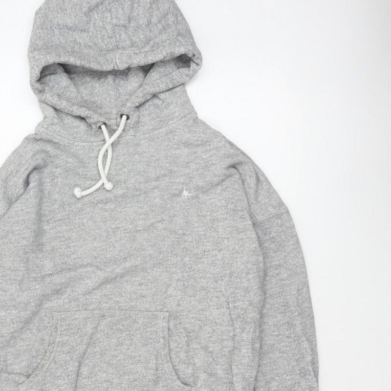 Jack Wills Women Grey UK 12 Pullover Hoodie Drawstring Logo Pockets