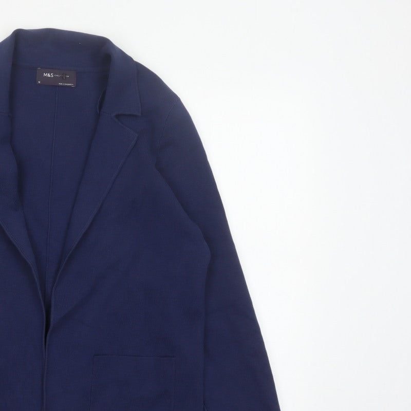 M&S Collection Women Navy UK 12 Open Knit Coatigan Blazer Jacket