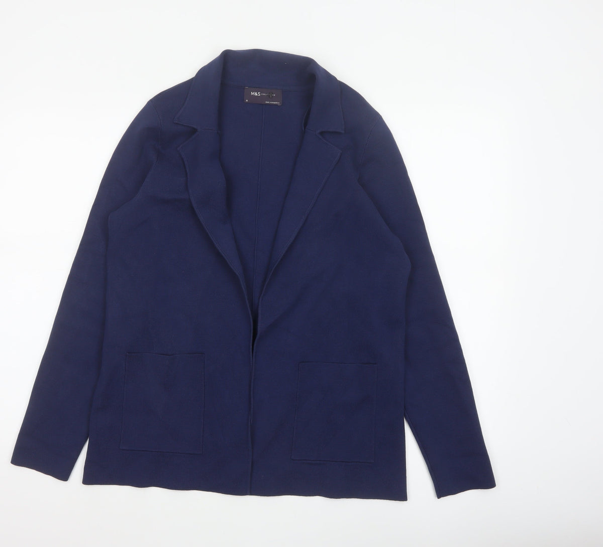 M&S Collection Women Navy UK 12 Open Knit Coatigan Blazer Jacket