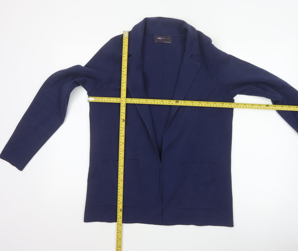 M&S Collection Women Navy UK 12 Open Knit Coatigan Blazer Jacket