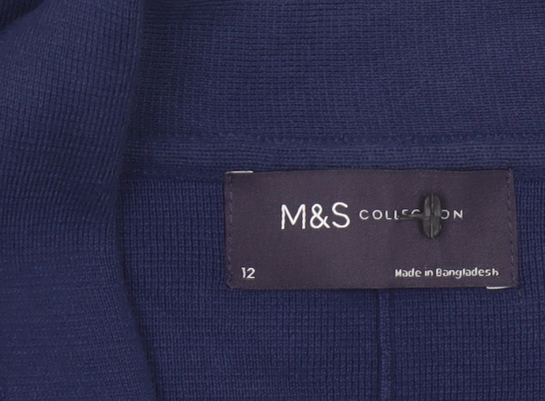 M&S Collection Women Navy UK 12 Open Knit Coatigan Blazer Jacket