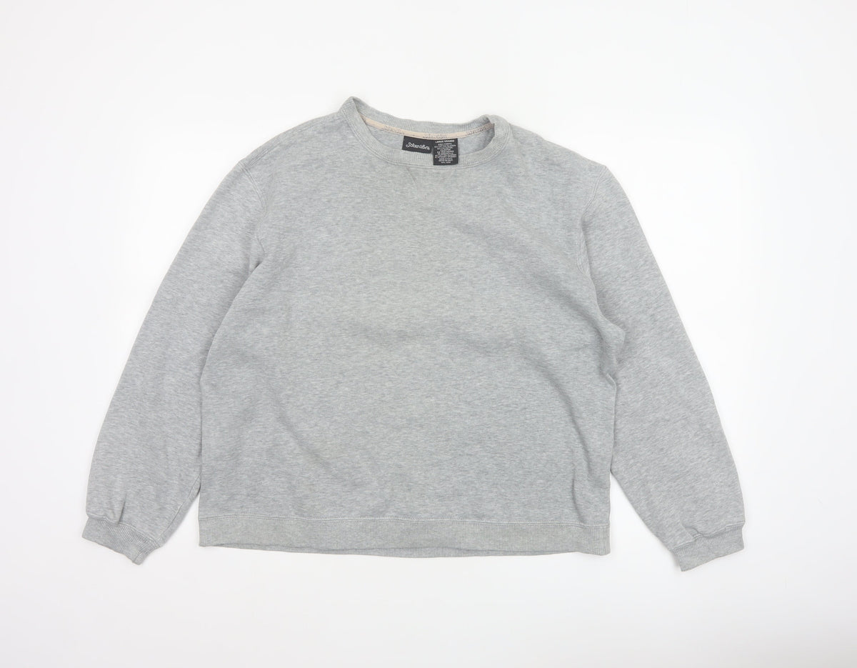 St. John's Bay Women’s Grey Crew Neck Pullover Sweatshirt Size L