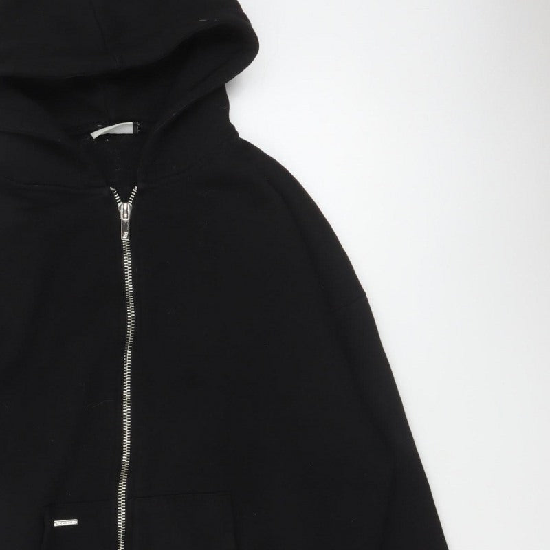 Additional view of Sevenheavens Men’s Black M Full Zip Hooded Fleece Hoodie Logo Pockets