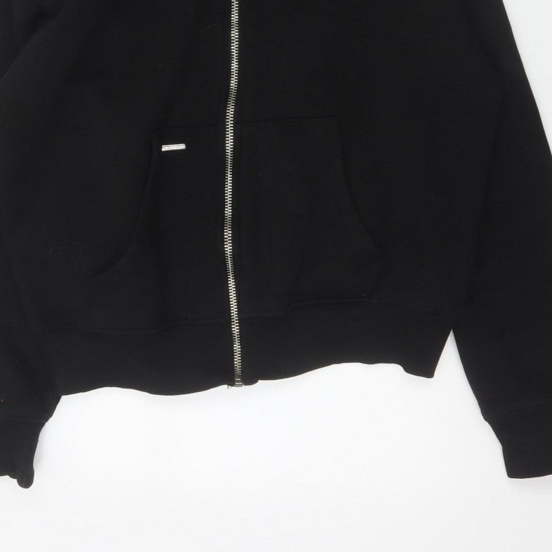 Additional view of Sevenheavens Men’s Black M Full Zip Hooded Fleece Hoodie Logo Pockets