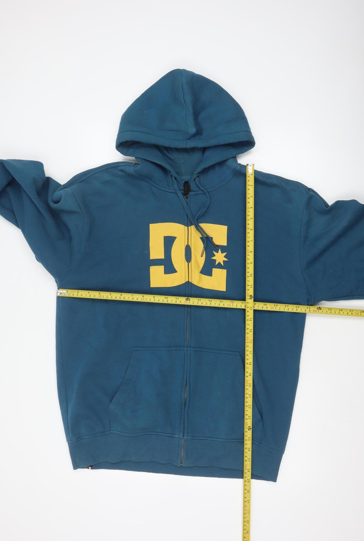 DC Shoes Men's Blue L Full Zip Logo Hoodie Cotton Blend Skateboarding