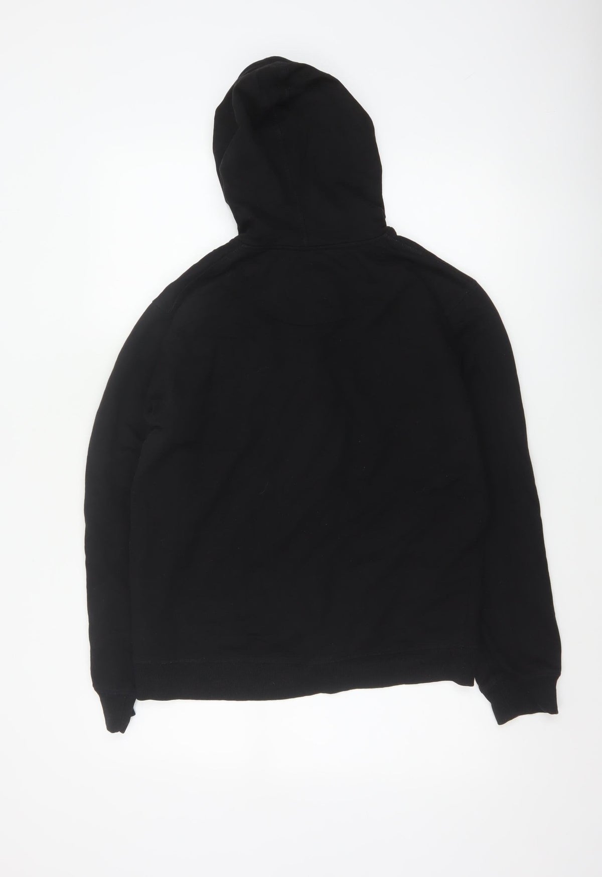 Flying Machine Men's Black L Full Zip Hooded Fleece Hoodie Pockets