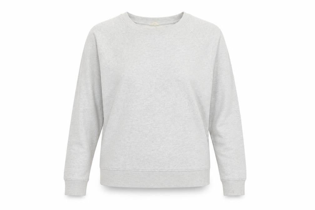 Hush Women’s Grey XS Cotton Pullover Crew Neck Raglan Sweatshirt