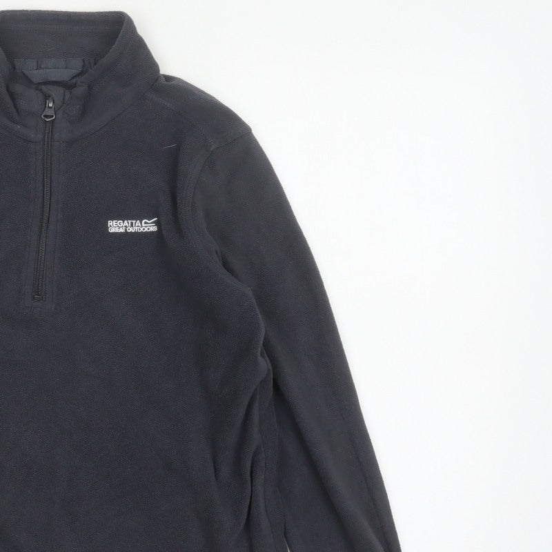 Regatta Boys Black 13 Years 1/4 Zip Fleece Sweatshirt Outdoor