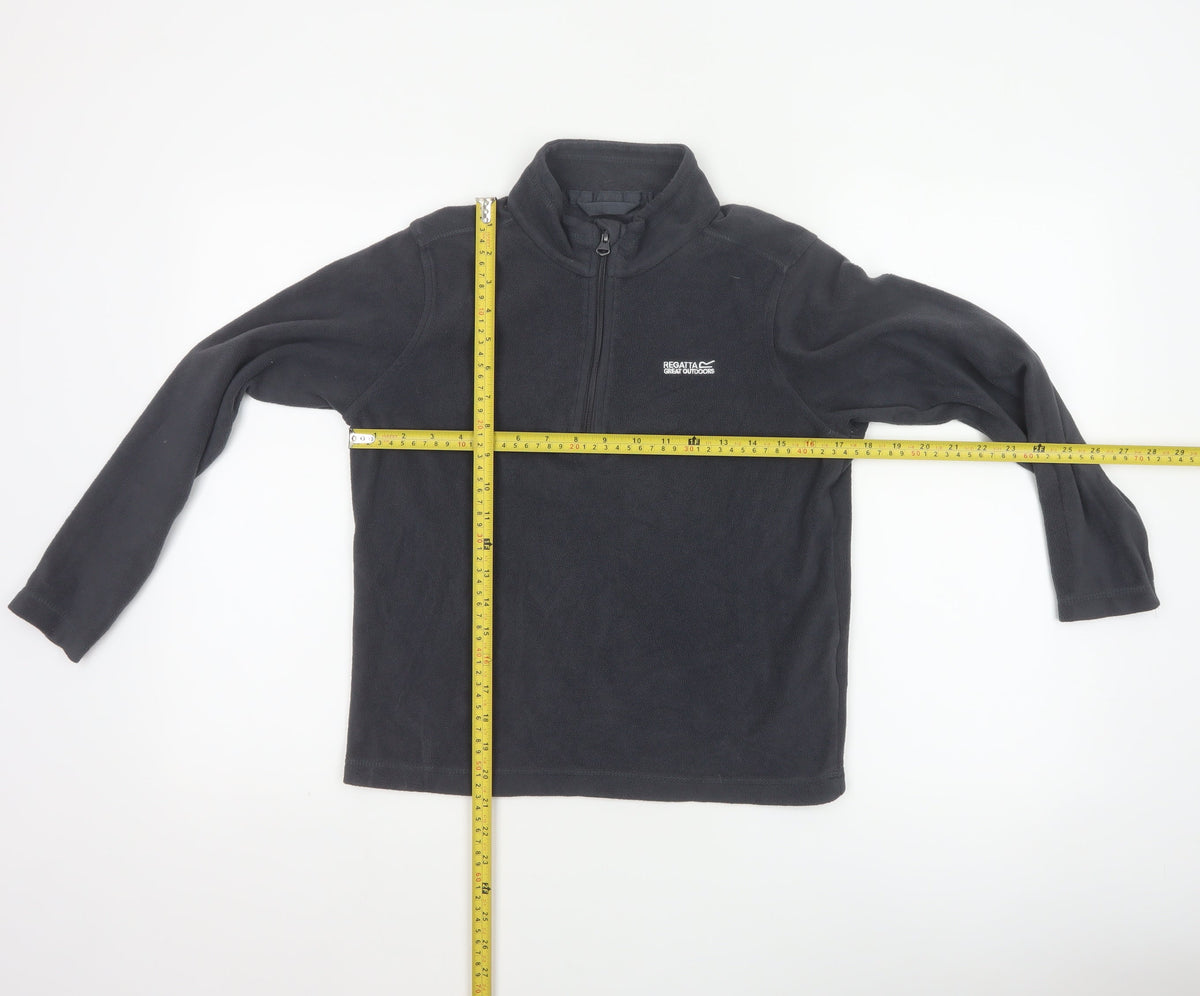 Regatta Boys Black 13 Years 1/4 Zip Fleece Sweatshirt Outdoor