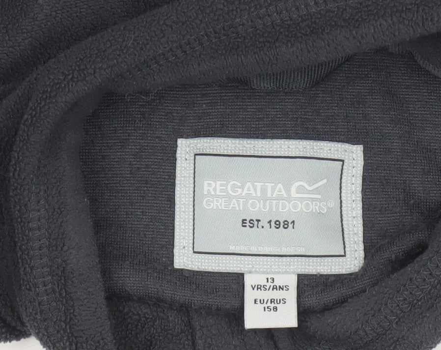 Regatta Boys Black 13 Years 1/4 Zip Fleece Sweatshirt Outdoor