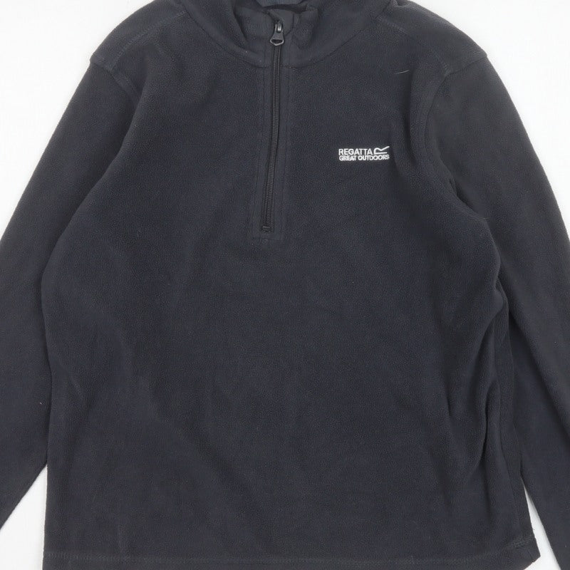 Regatta Boys Black 13 Years 1/4 Zip Fleece Sweatshirt Outdoor