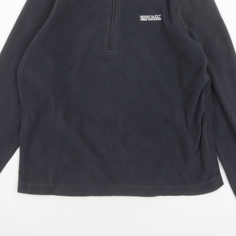 Regatta Boys Black 13 Years 1/4 Zip Fleece Sweatshirt Outdoor