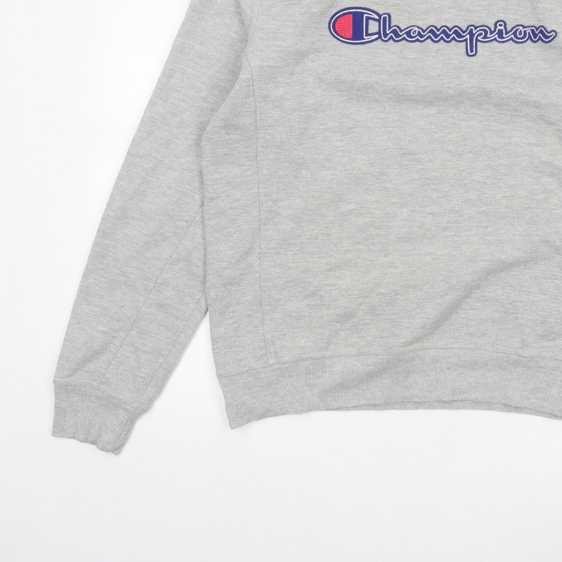 Champion Men’s Grey Large Embroidered Logo Crew Neck Sweatshirt