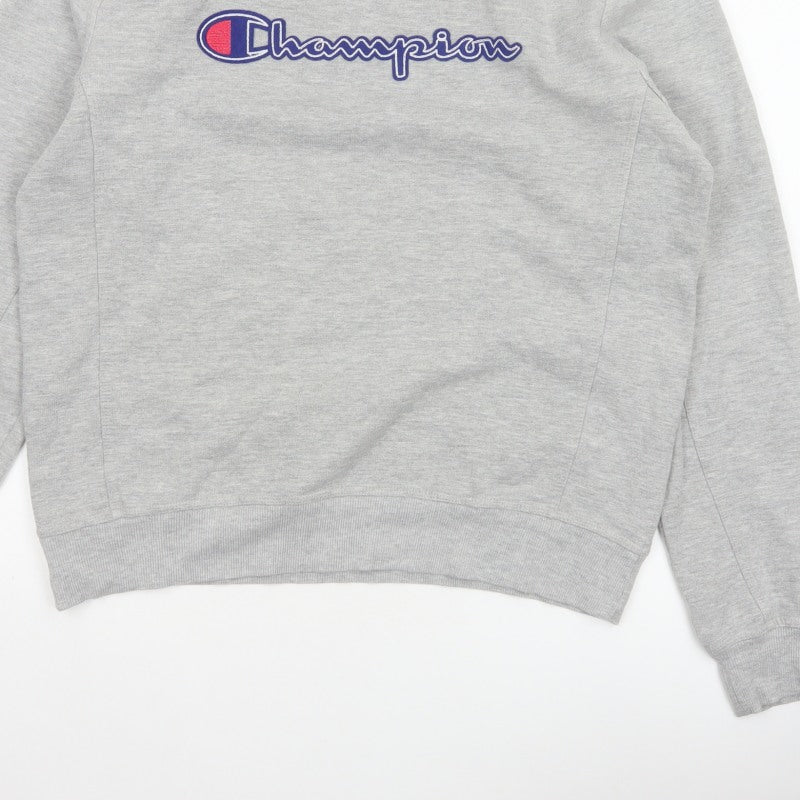 Champion Men’s Grey Large Embroidered Logo Crew Neck Sweatshirt