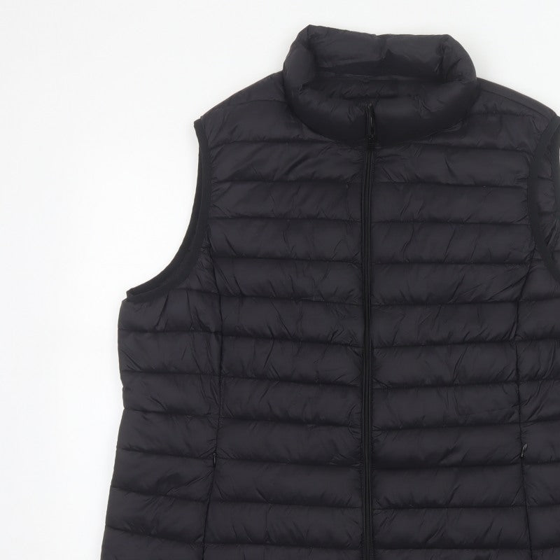 Dunes Stores Men’s Black XL Puffer Bodywarmer Quilted Zip Waistcoat