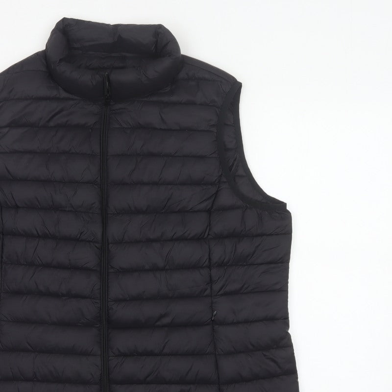 Dunes Stores Men’s Black XL Puffer Bodywarmer Quilted Zip Waistcoat