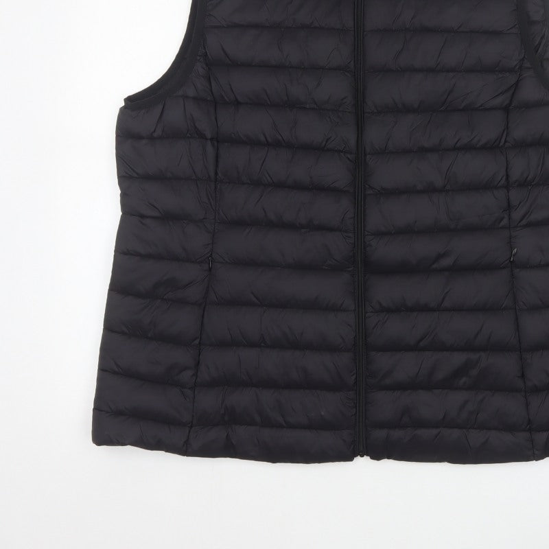 Dunes Stores Men’s Black XL Puffer Bodywarmer Quilted Zip Waistcoat