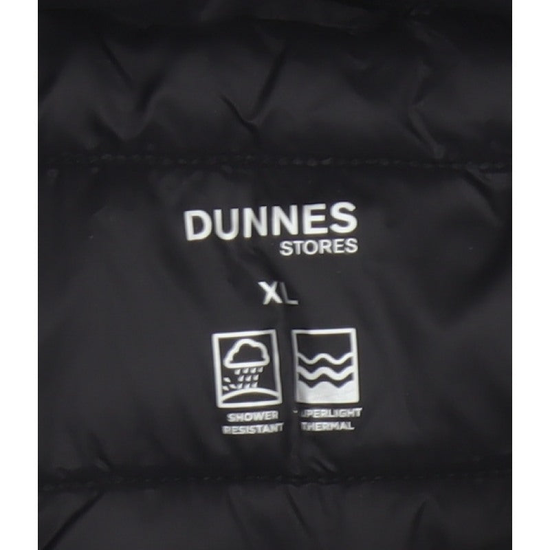 Dunes Stores Men’s Black XL Puffer Bodywarmer Quilted Zip Waistcoat