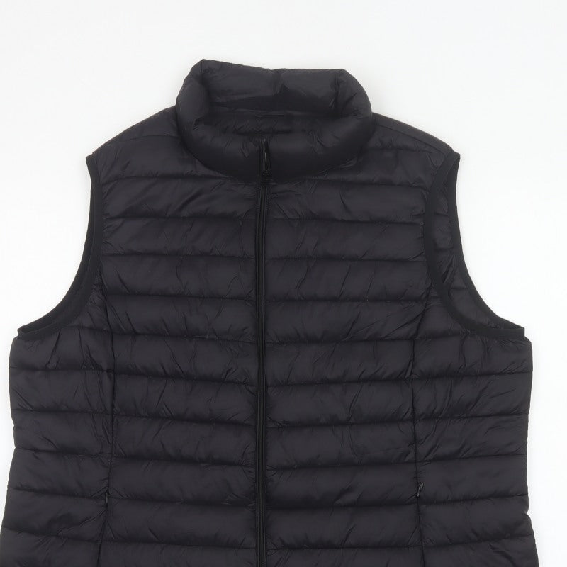 Dunes Stores Men’s Black XL Puffer Bodywarmer Quilted Zip Waistcoat