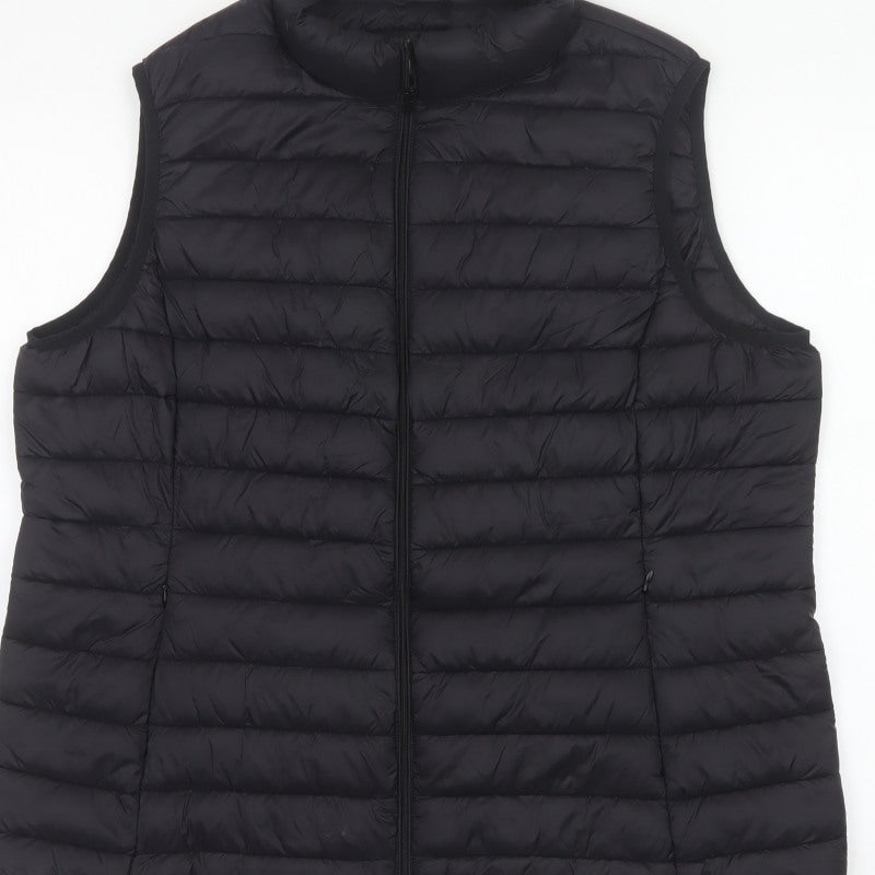 Dunes Stores Men’s Black XL Puffer Bodywarmer Quilted Zip Waistcoat