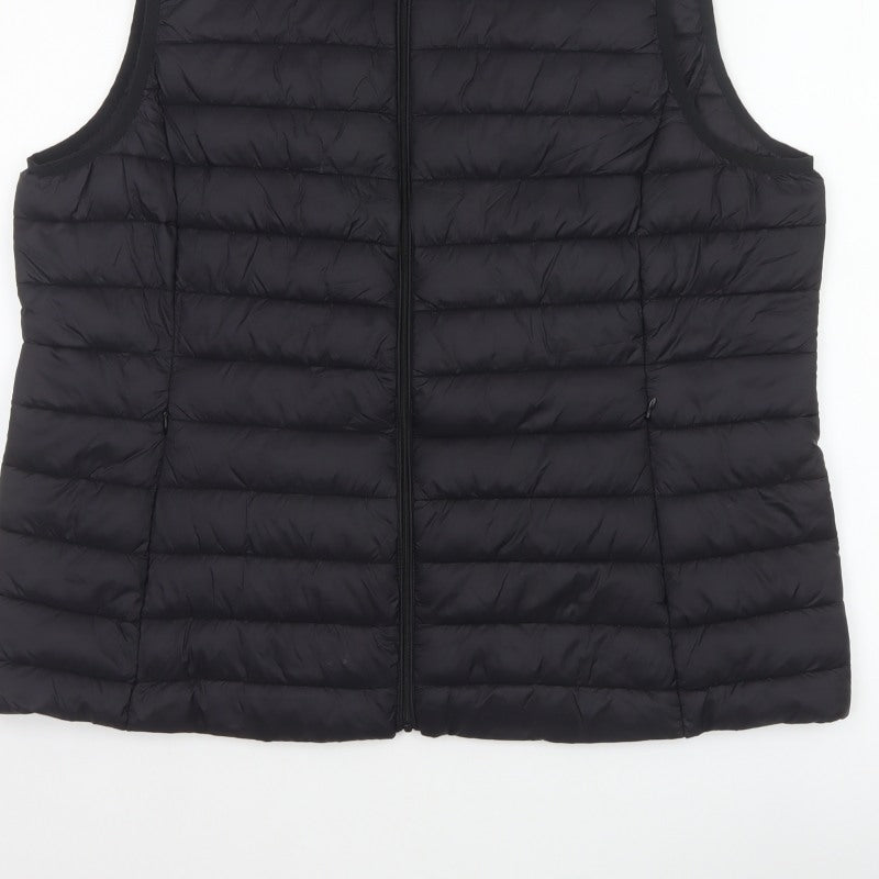 Dunes Stores Men’s Black XL Puffer Bodywarmer Quilted Zip Waistcoat