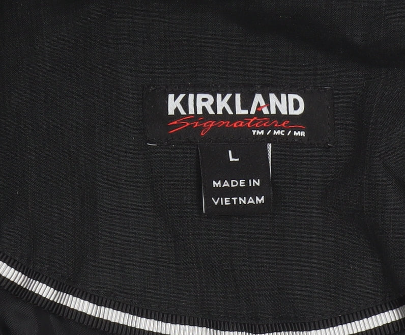 Kirkland Signature Unisex Black L Hooded Long Trench Coat