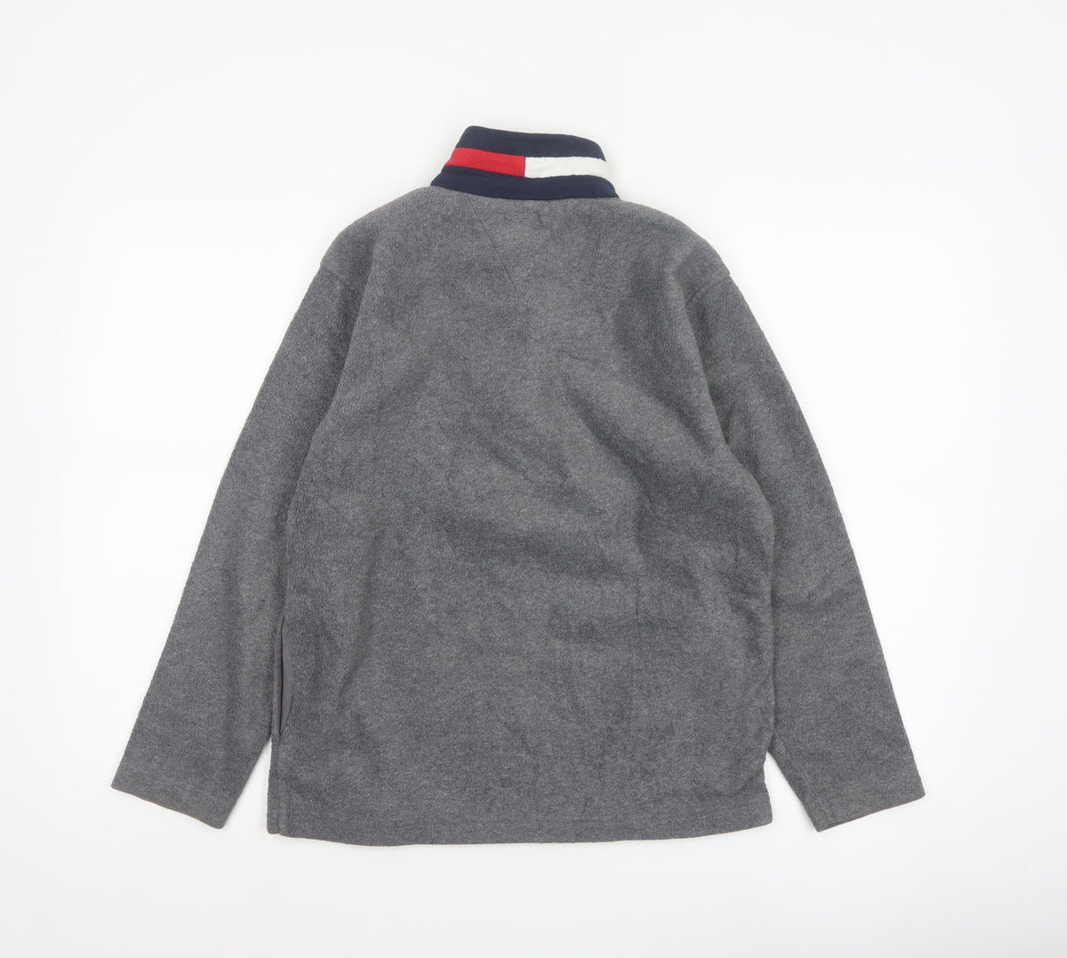 Tommy Hilfiger Unisex Adults Grey M 1/4 Zip Fleece Logo Sweatshirt