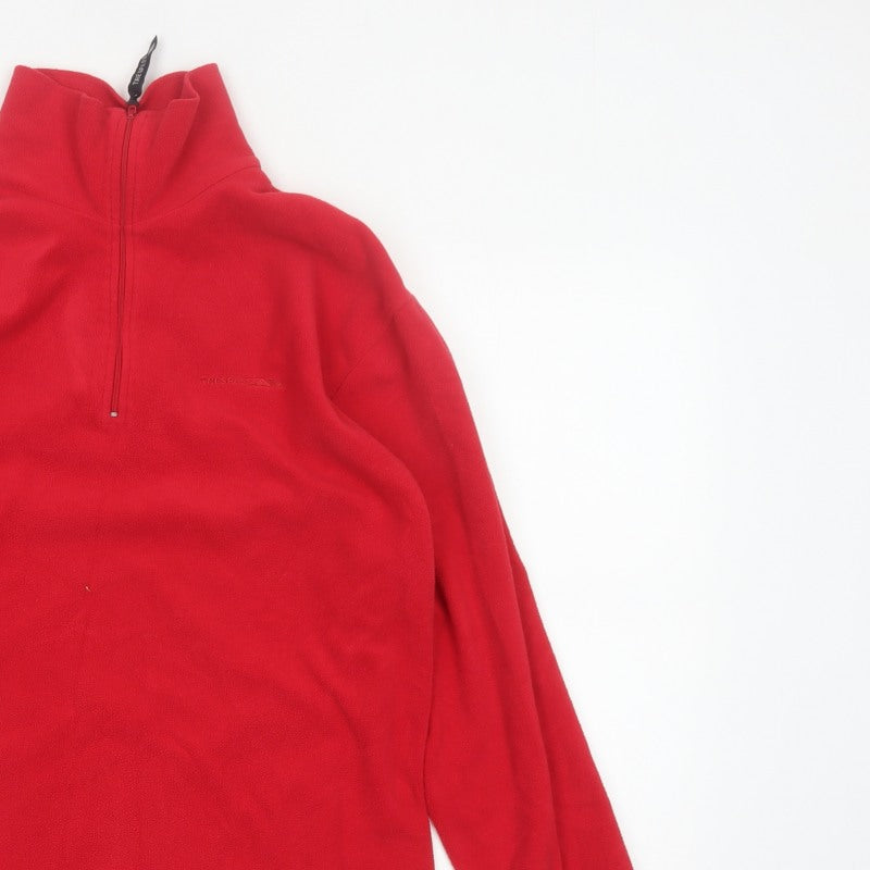 Trespass Men’s Red M Fleece 1/4 Zip High Neck Outdoor Sweatshirt