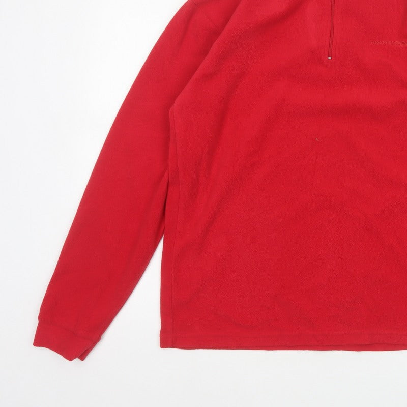 Trespass Men’s Red M Fleece 1/4 Zip High Neck Outdoor Sweatshirt