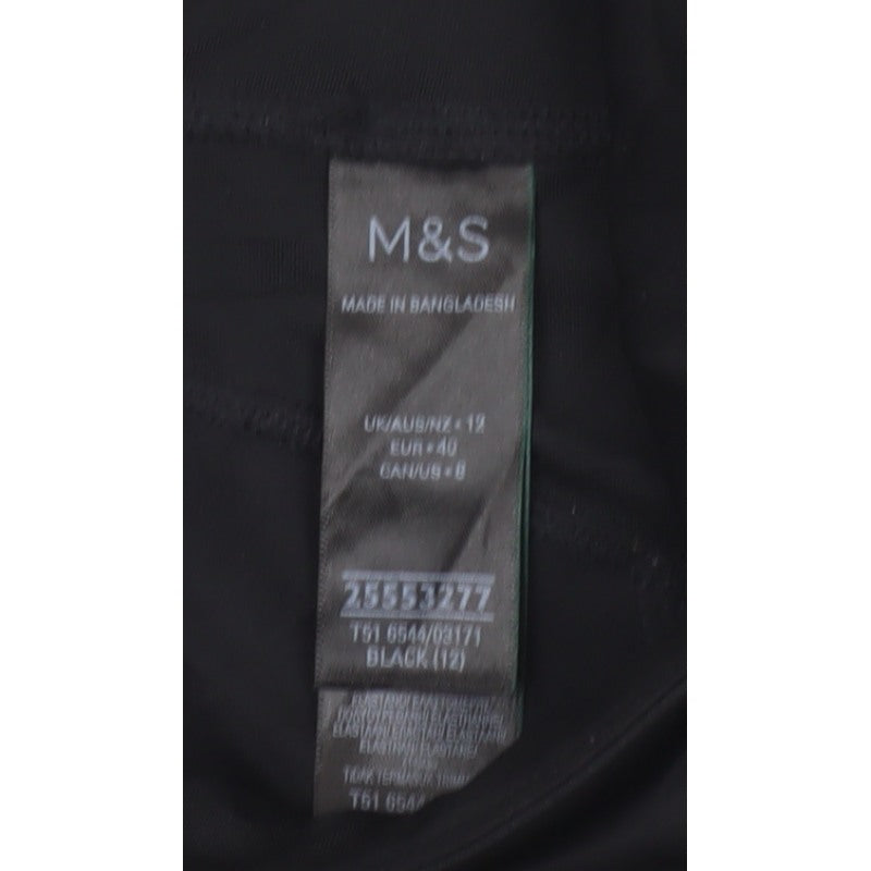Marks & Spencer Women Black UK 12 High Waist Stretch Gym Leggings