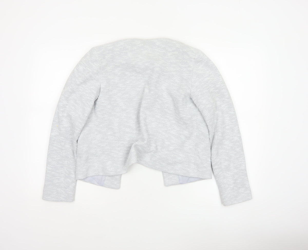 ASOS Women Grey UK 10 Knit Lined Open Jacket Cotton Blend