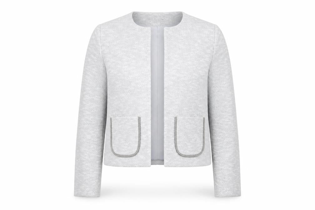 ASOS Women Grey UK 10 Knit Lined Open Jacket Cotton Blend