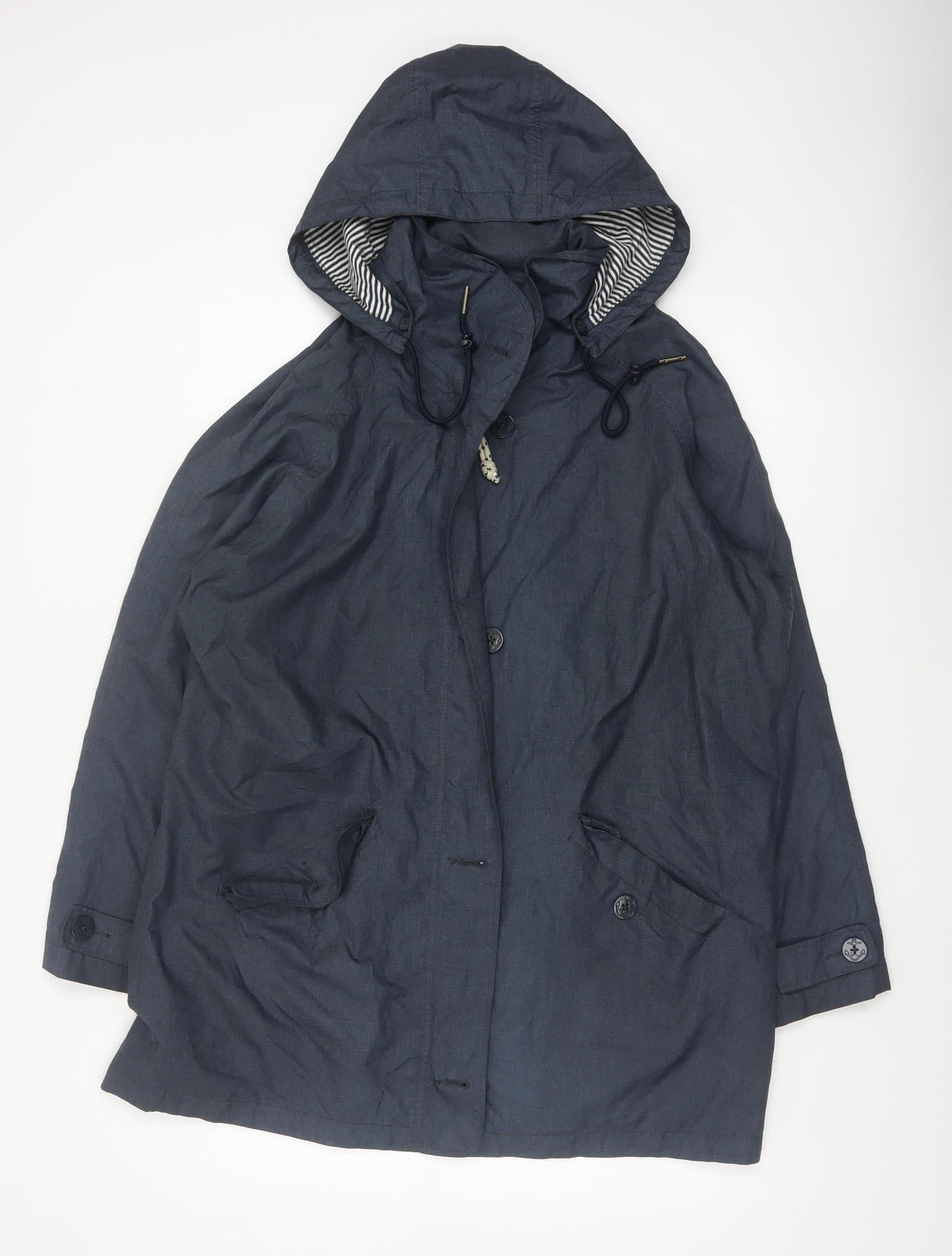 Seasalt Women’s Blue Size 16 Hooded Waterproof Rain Coat Nautical