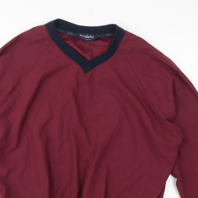 Mileta Men’s Red XL V-Neck Pullover Sweatshirt Made in England