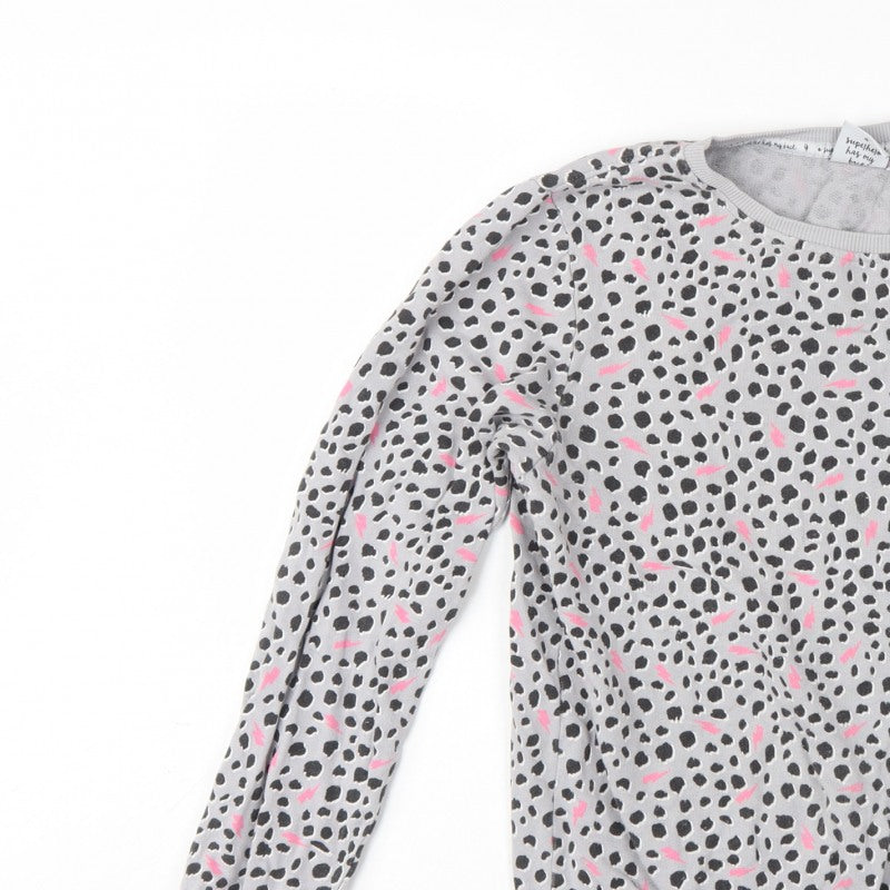 Scamp & Dude Women’s Grey Pink Animal Print Cotton Sweatshirt M
