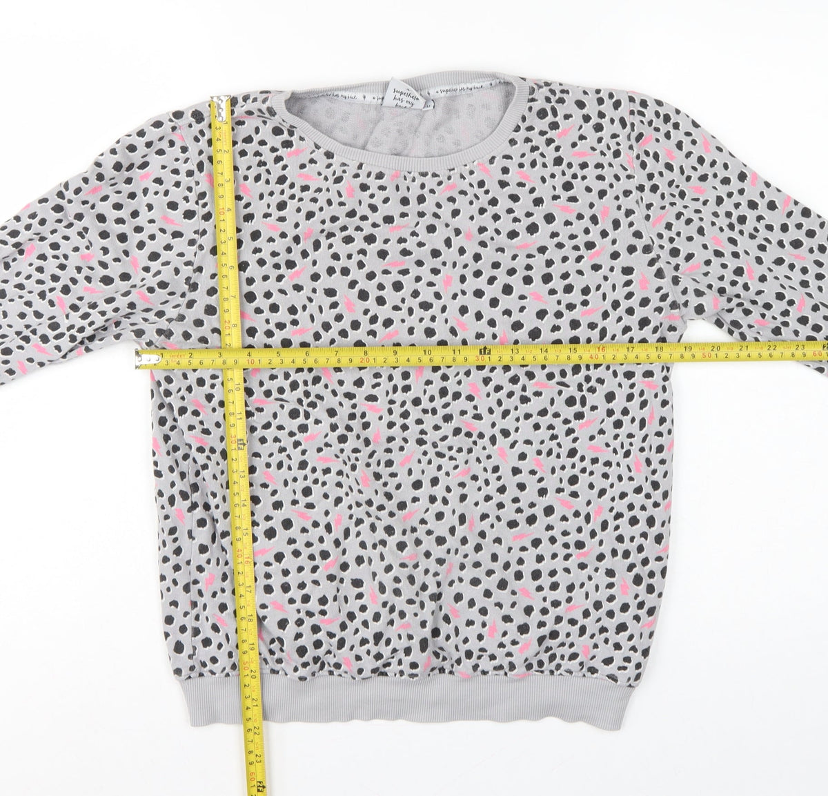 Scamp & Dude Women’s Grey Pink Animal Print Cotton Sweatshirt M
