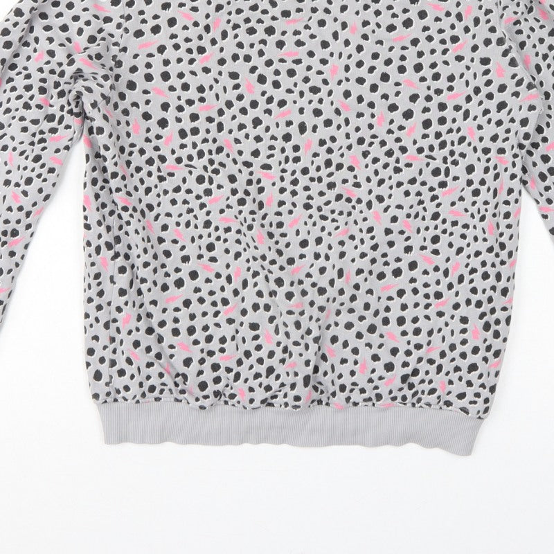 Scamp & Dude Women’s Grey Pink Animal Print Cotton Sweatshirt M