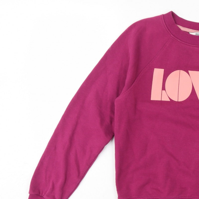 Next Women’s Pink XS Love Graphic Raglan Crew Neck Sweatshirt