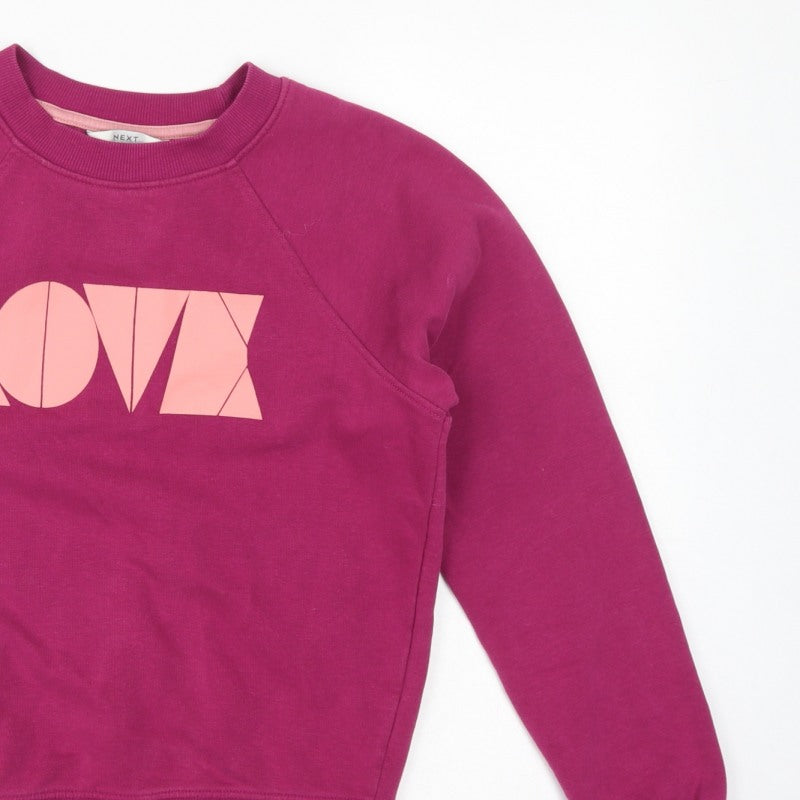 Next Women’s Pink XS Love Graphic Raglan Crew Neck Sweatshirt