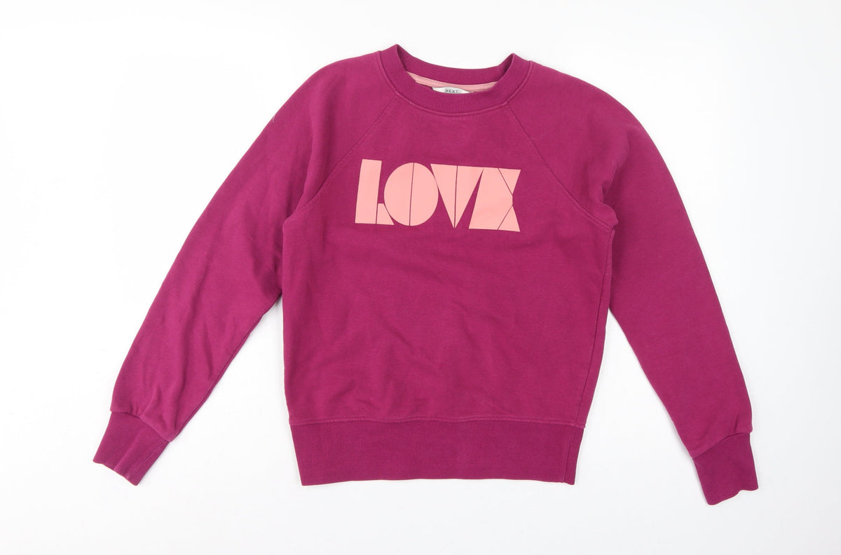 Next Women’s Pink XS Love Graphic Raglan Crew Neck Sweatshirt