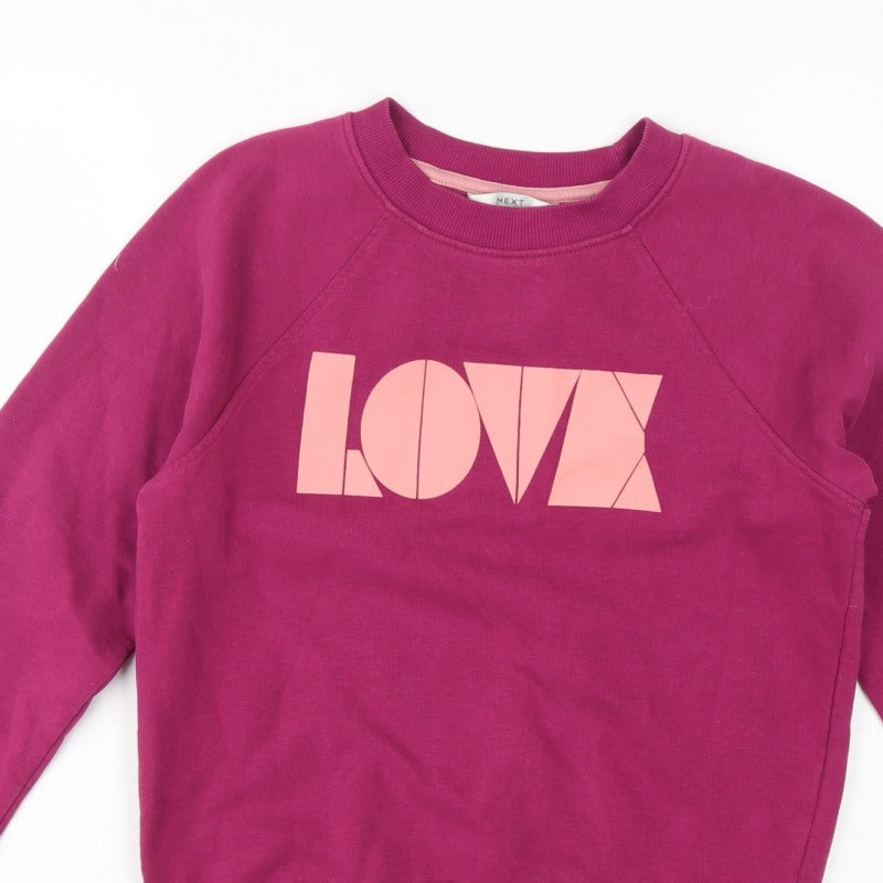 Next Women’s Pink XS Love Graphic Raglan Crew Neck Sweatshirt