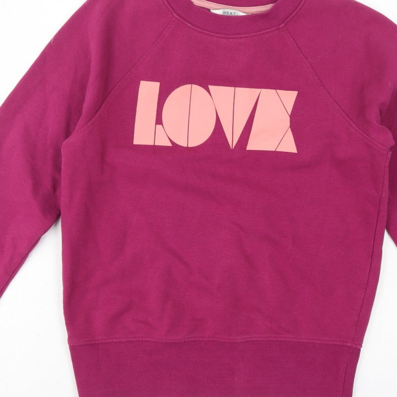 Next Women’s Pink XS Love Graphic Raglan Crew Neck Sweatshirt