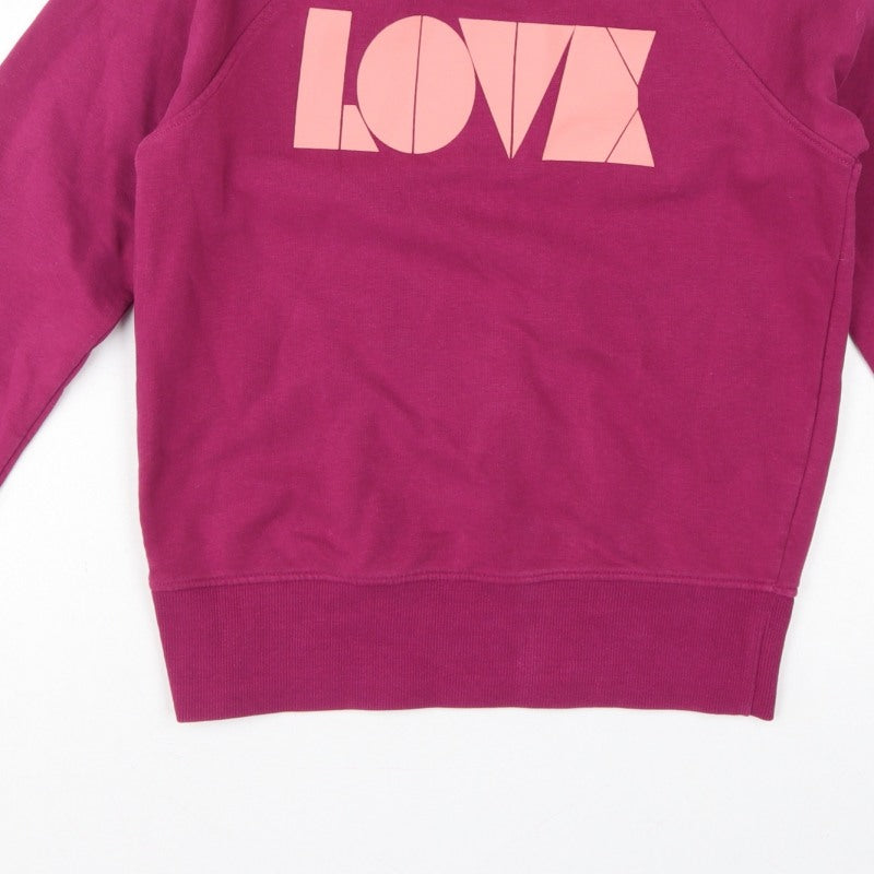 Next Women’s Pink XS Love Graphic Raglan Crew Neck Sweatshirt